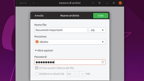 Proteggere una cartella con password su Ubuntu