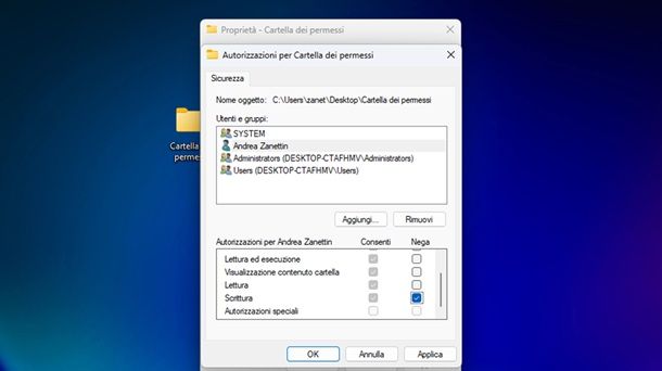 Permessi cartella Windows 11
