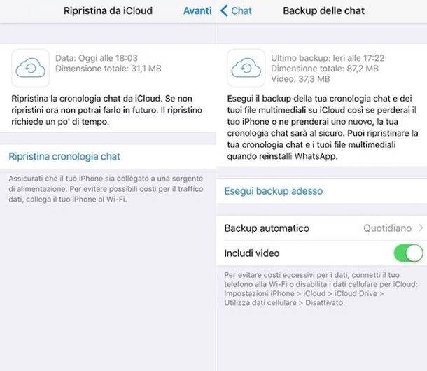 Backup WhatsApp iPhone
