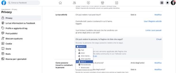 Disattivare suggerimenti amicizia Facebook