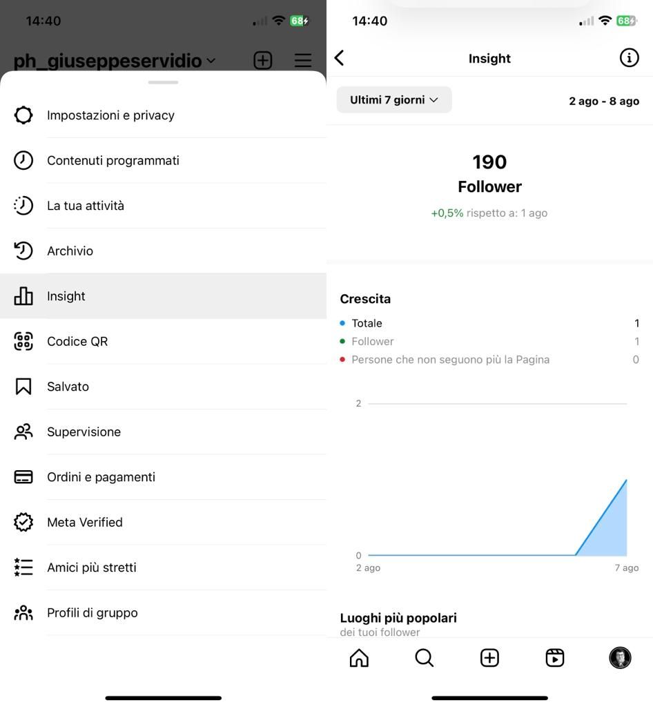 Statistiche Instagram