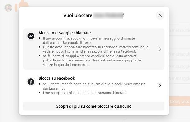 Blocco contatti