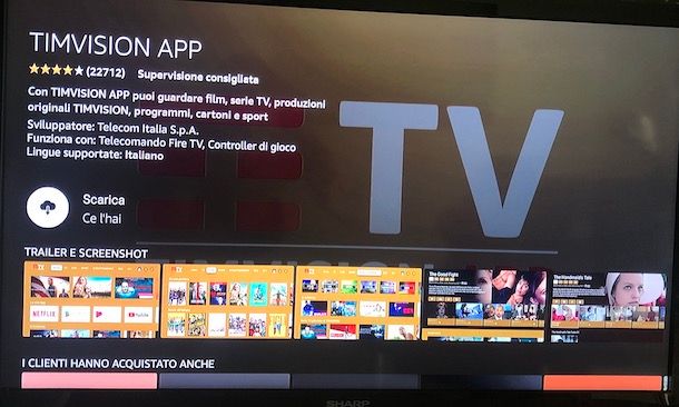 App TIMVISION su Fire TV Stick