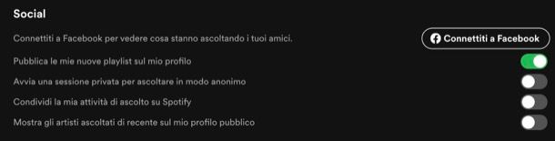 Scollegare Spotify da Facebook