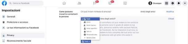 Come mostrare gli amici su Facebook