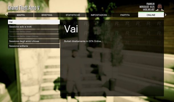 Accedere alla modalità online di GTA 5