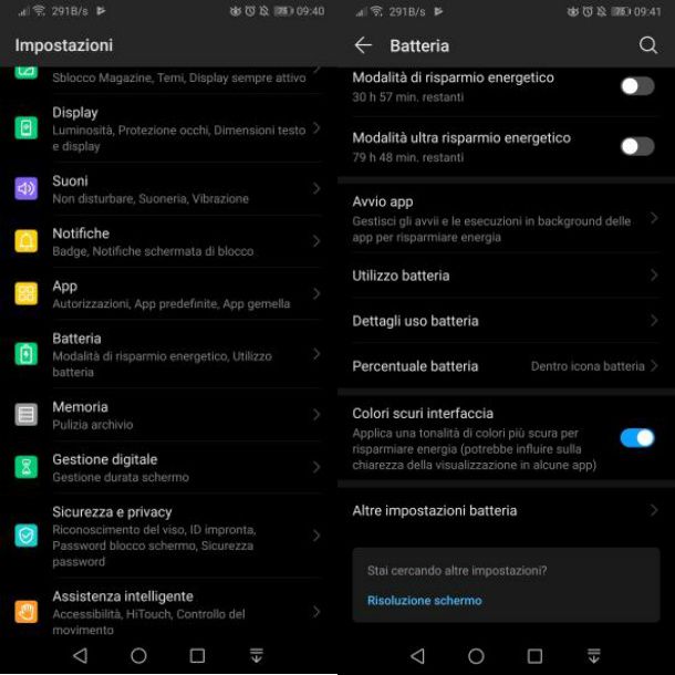 Android tema scuro