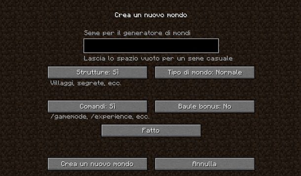 Attivare console comandi in Minecraft