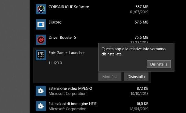 Come disinstallare Epic Games Launcher da Windows