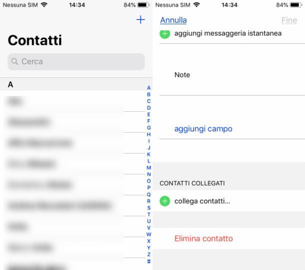 Come eliminare contatto da rubrica iPhone