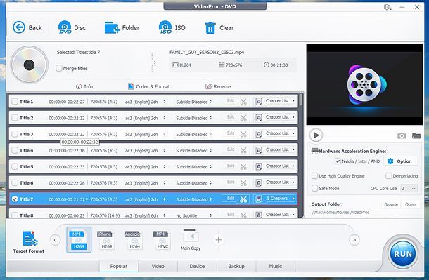 Conversione DVD VideoProc