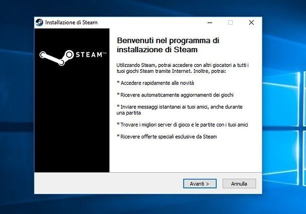 Programma Installazione Steam Windows