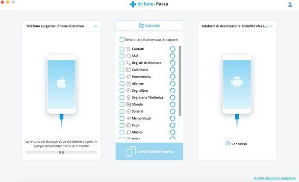 Trasferimento dati dr.fone