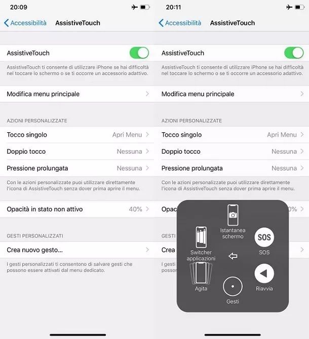 Riavvia iPhone XR AssistiveTouch