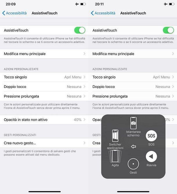 Riavviare iPhone XR Assistive Touch