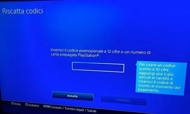 Riscatta codice PS4