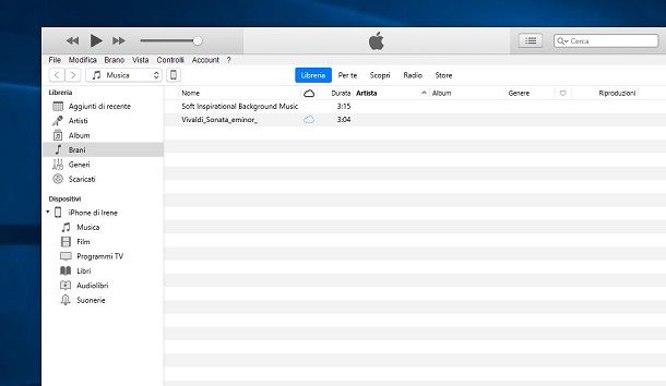 Sincronizzare musica su Libreria iCloud