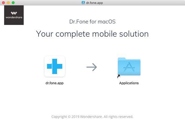 Installazione dr.fone su Mac