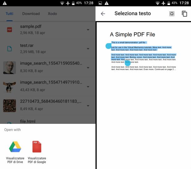 Visualizzatore PDF Android