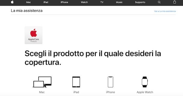 Attivazione AppleCare online