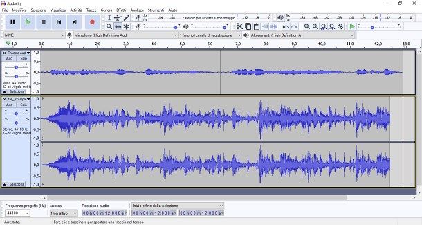 Come registrare una canzone con Audacity