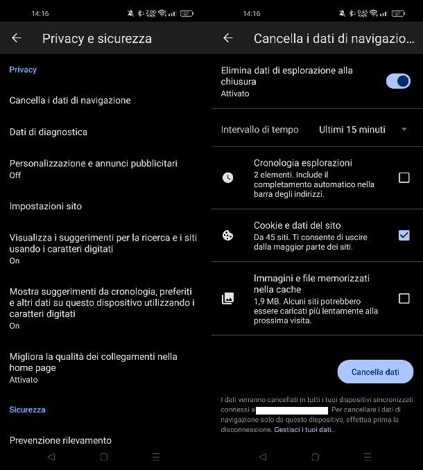 Come bloccare cancellazione cronologia Edge