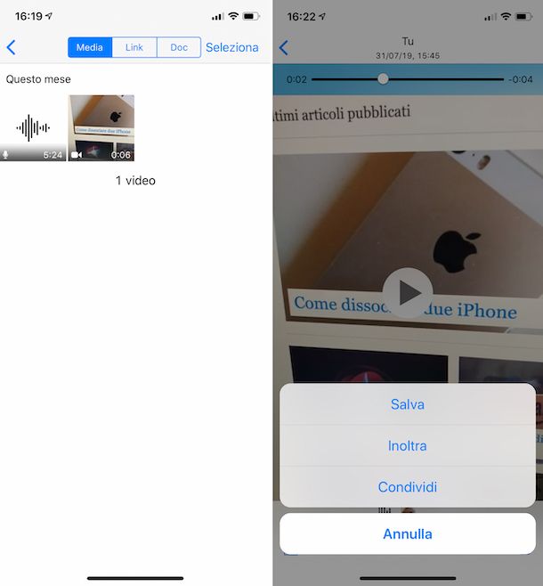 Video WhatsApp iPhone