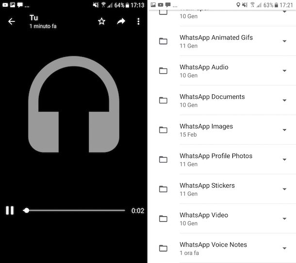 Recuperare audio WhatsApp Android