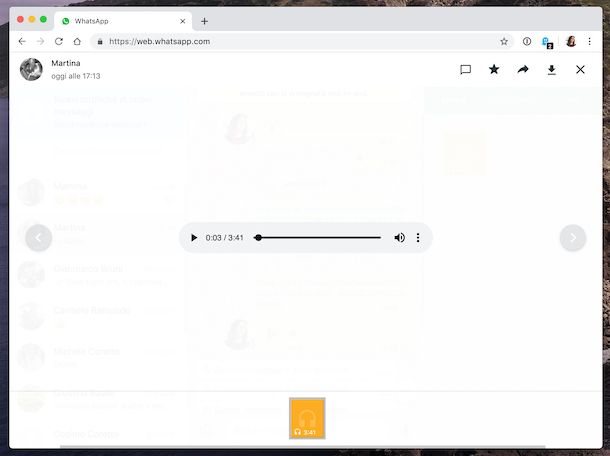 Recuperare audio WhatsApp su computer