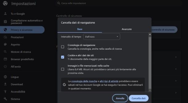 Come bloccare cancellazione cronologia Chrome
