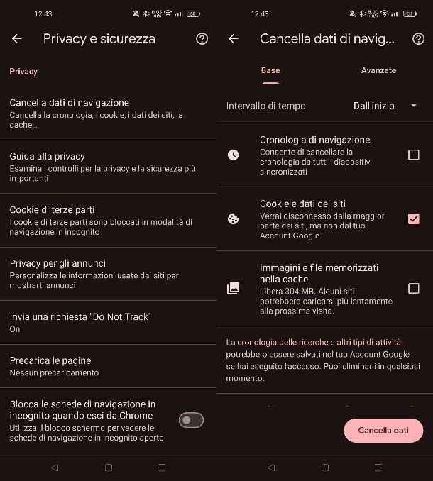 Come bloccare cancellazione cronologia Chrome
