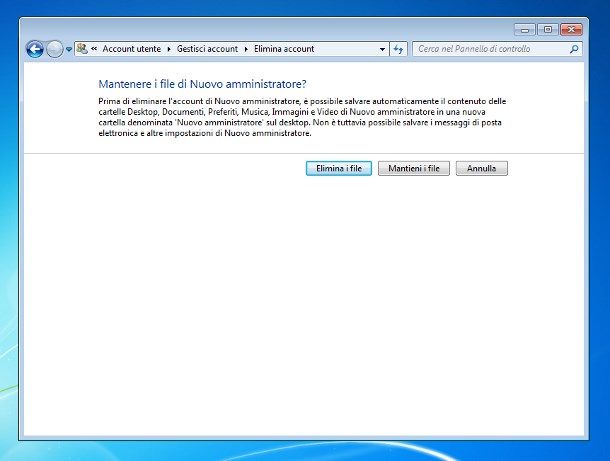 Come cambiare amministratore PC Windows 7