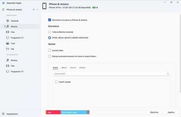 Sincronizzazione Dispositivi Apple