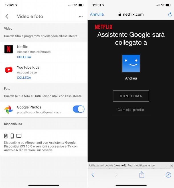 Collegare Google Home a Netflix