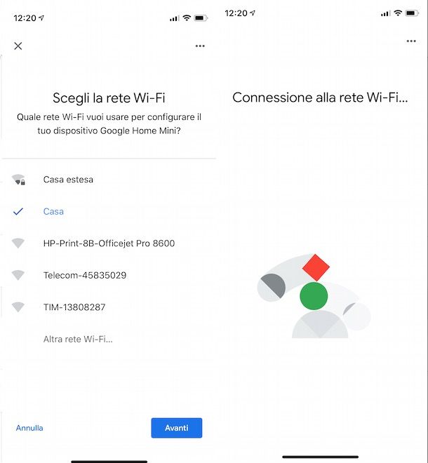 Collegare Google Home alla rete Wi-Fi