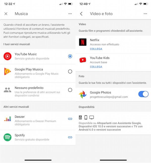 Collegare Google Home a YouTube