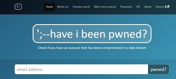 Siti per sapere se un'email è stata hackerata