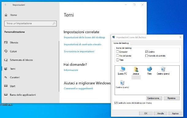 Togliere le icone di sistema dal desktop di Windows 10