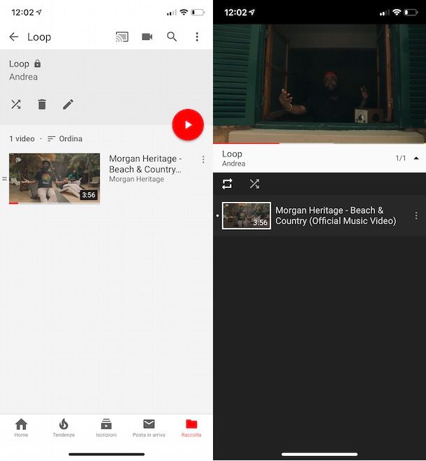 Loop video YouTube