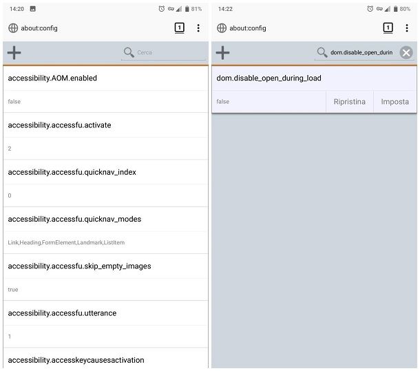 Impostare il blocco dei popup nel browser