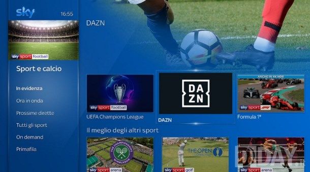 Come vedere DAZN in TV con Sky