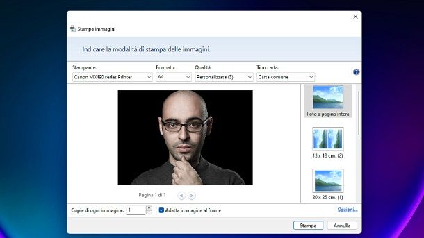 Impostazioni di stampa Windows 11