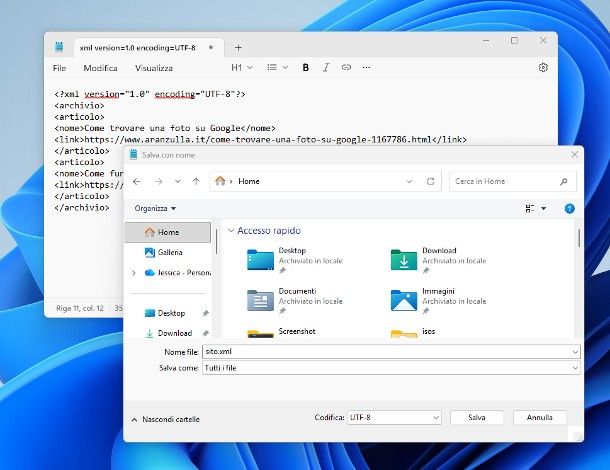 Come creare un file XML