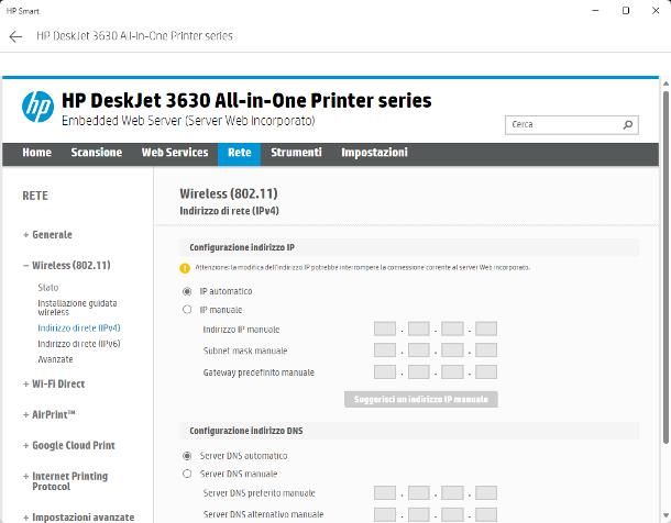 Come impostare rete WiFi su stampante HP
