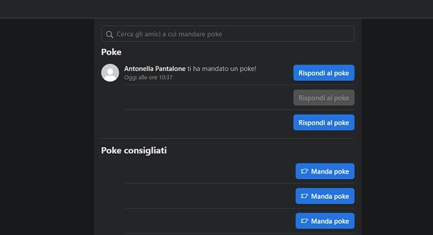 Come vedere i poke ricevuti su Facebook