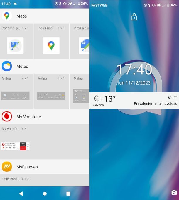 Meteo nella schermata di blocco Android