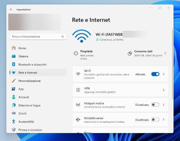 Come impostare rete Wi-Fi