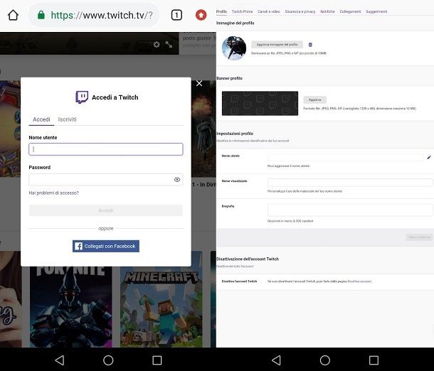 Come cambiare immagine Twitch da smartphone