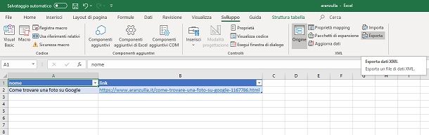 Come creare un file XML con Excel