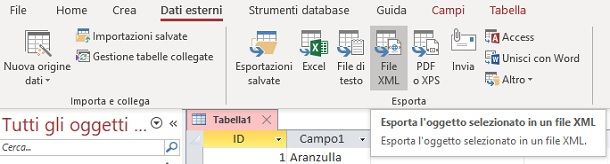 Come creare un file XML da Access